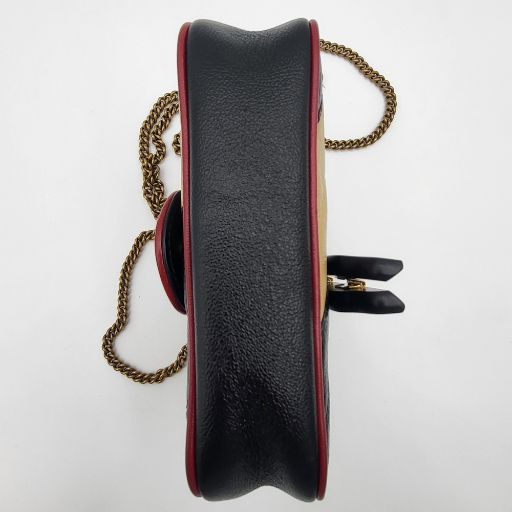 Gucci Tricolor Matelassé Leather Mini GG Marmont Torchon Crossbody Bag Authentic - Picture 6 of 17
